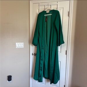 veiled collection balloon sleeve abaya in emerald green